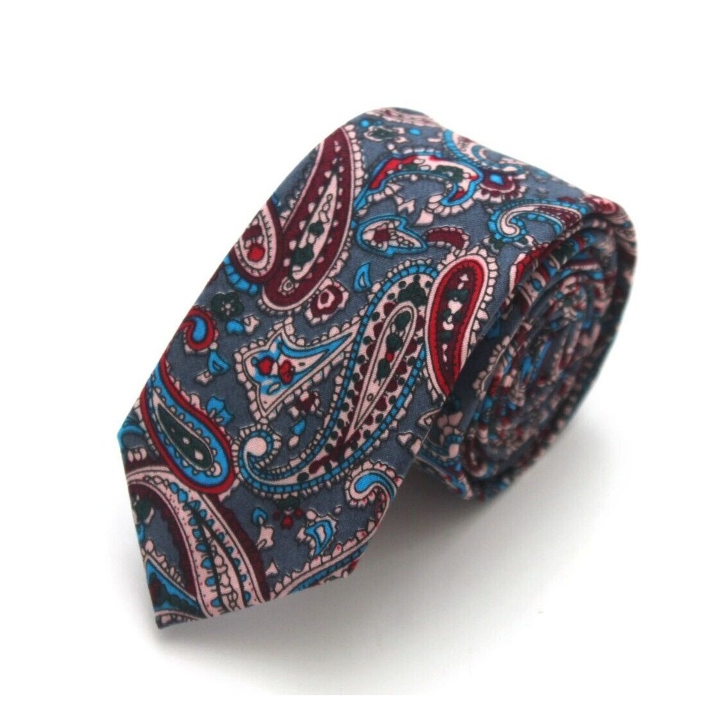 Floral cotton Men's‎ Necktie Skinny 2 1/2W 58L